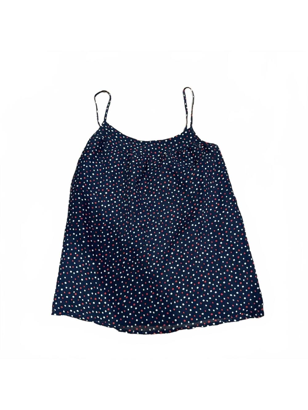 Vineyard Vines Navy Red & White Dot Silk Sleeveless Camisole Tank Top- Size 4